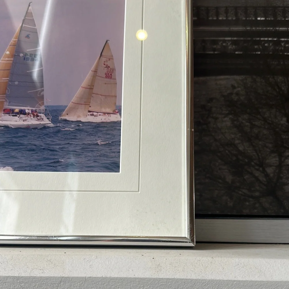 Vintage Photography Print Sailboat Art with Blue and Cream Tones - Picture 6 of 15